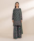 Unstitched Women's Embroidered Lawn Green 3 Piece Suit